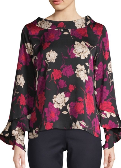 Vince Camuto Tops - 💥Vince Camuto Floral Cowl Neck Blouse
